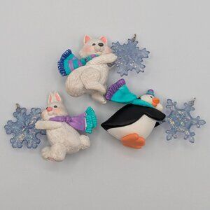 Hallmark Keepsake Woodland Frolic 2002, Set of 3 Vintage Christmas Ornaments